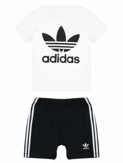 Flash Sale 🥰 Adidas T-shirts Σετ T-shirt και αθλητικό σορτς Trefoil FI8318 Μαύρο Regular Fit 🌟