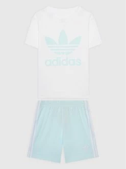 Πολύ καλή προσφορά 🔥 Adidas T-shirts Σετ T-Shirt και σορτς Trefoil HS8868 Λευκό Regular Fit 👏