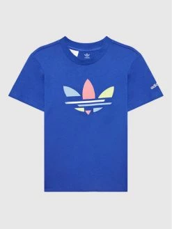 Το φθηνότερο 🔥 Adidas T-shirts T-Shirt Adicolor H14160 Μπλε Regular Fit 🌟