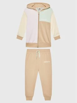 Προϋπολογισμός 💯 Adidas Σετ Φόρμα Colorblock HK9814 Μπεζ Regular Fit 🤩