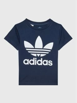 Νέος ✔️ Adidas T-shirts T-Shirt Trefoil IC9118 Σκούρο μπλε Regular Fit ⭐