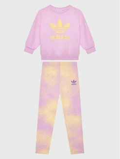 Συμφωνίες 🌟 Adidas Μπλούζες Φόρμας Σετ φούτερ και κολάν HK2945 Ροζ Relaxed Fit 🛒