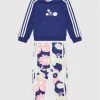 Εκπτωση ❤️ Adidas Μπλούζες Φόρμας Σετ φούτερ και κολάν Flower Print HC4601 Σκούρο μπλε Regular Fit ✨