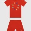 Κουπόνι ⌛ Adidas T-shirts Σετ T-shirt και αθλητικό σορτς Adicolor HE6853 Κόκκινο Regular Fit ❤️