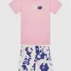 ΧΟΝΔΡΙΚΟ ΕΜΠΟΡΙΟ 😍 Adidas T-shirts Σετ T-Shirt και σορτς Flower Print HC1949 Ροζ Regular Fit ✨