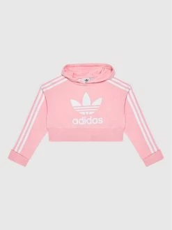 Προώθηση 🎉 Adidas Μπλούζες Φόρμας Μπλούζα Adicolor Cropped HD2008 Ροζ Loose Fit ✔️