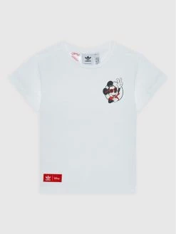 Προώθηση 🎁 Adidas T-shirts T-Shirt Disney Mickey And Friends HC1912 Λευκό Regular Fit ❤️