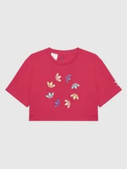 Προϋπολογισμός 🎁 Adidas T-shirts T-Shirt Adicolor Cropped HE4776 Ροζ Relaxed Fit 🤩