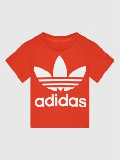 Το φθηνότερο 🎁 Adidas T-shirts T-Shirt Trefoil HE2189 Κόκκινο Regular Fit ❤️