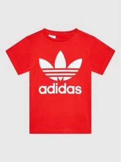 Τοπ 10 😉 Adidas T-shirts T-Shirt Trefoil HC9586 Κόκκινο Regular Fit 🔔